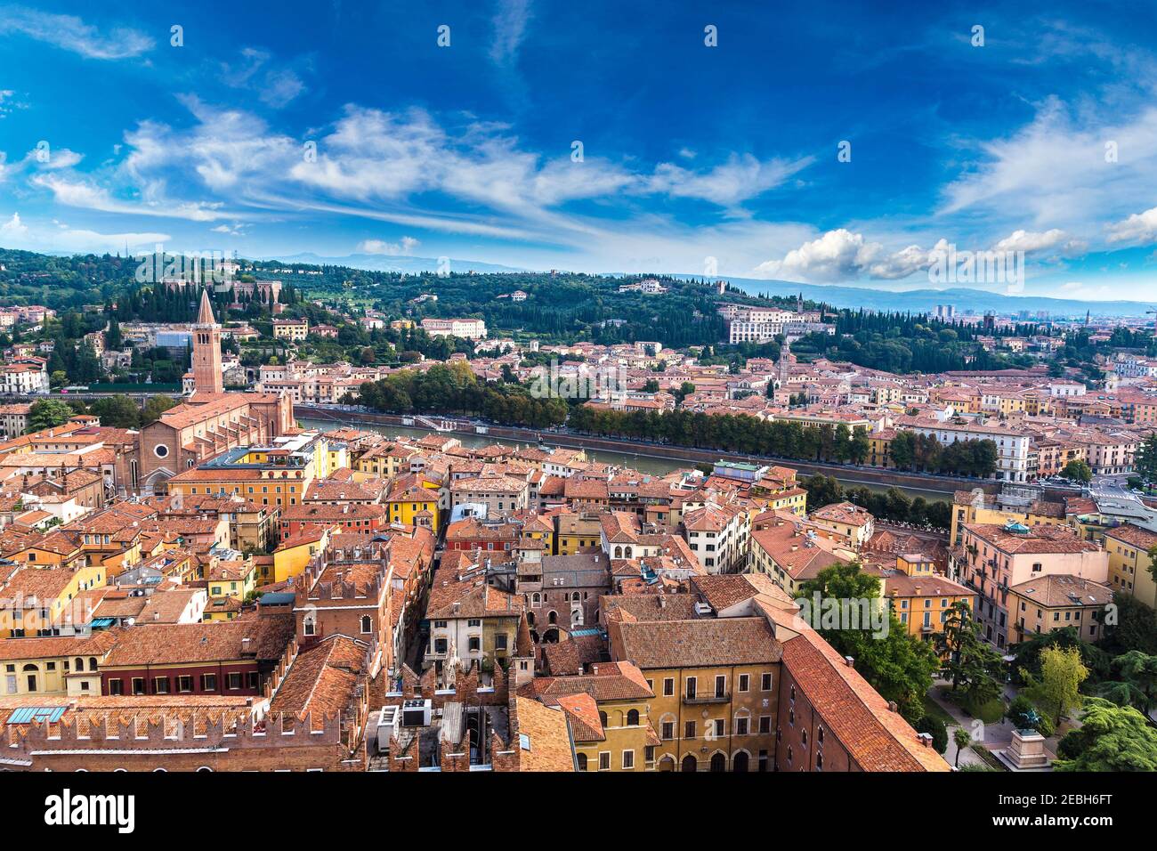 Aerial view of Verona in a summer day, Italy Stock Photo - Alamy