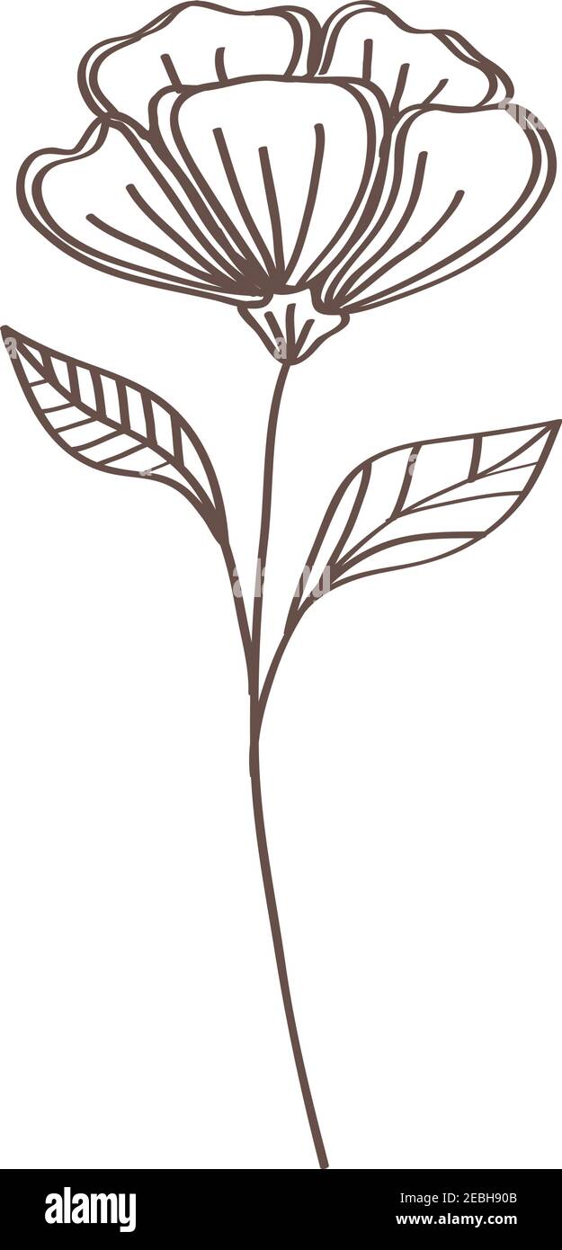 spring flower and leafs hand drawn style icon Stock Vector Image & Art ...