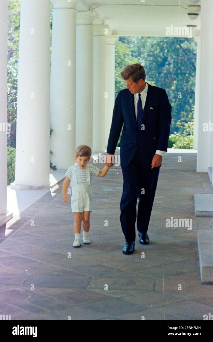 President Kennedy with John F. Kennedy, Jr. (JFK, Jr.). President John