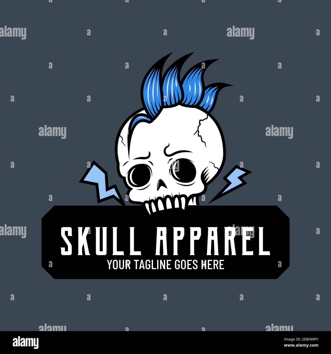 Santa Cruz inspired logo maker for an urban clothing store with a skull  clipart Stock Photo - Alamy