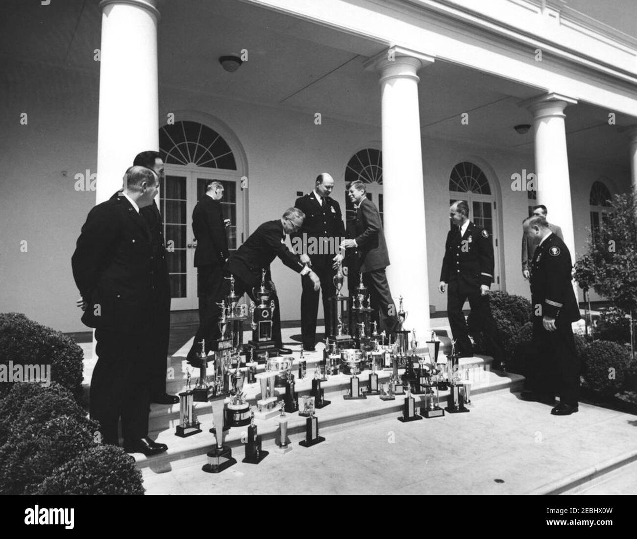 Visit of the White House Police Pistol Team, 1100AM. President John F