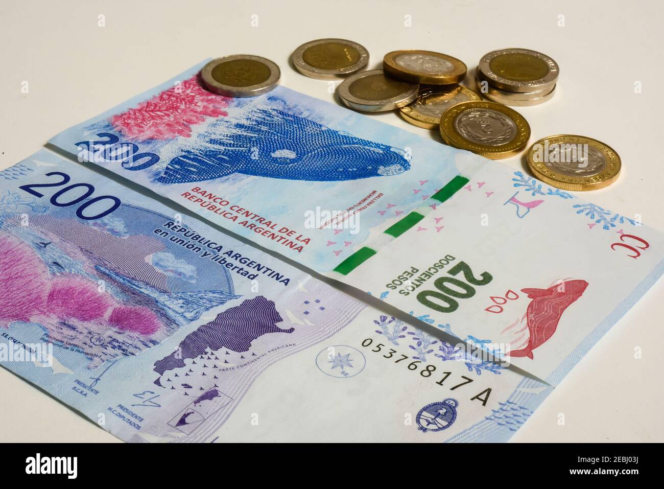 Argentine banknote. Stock Photo