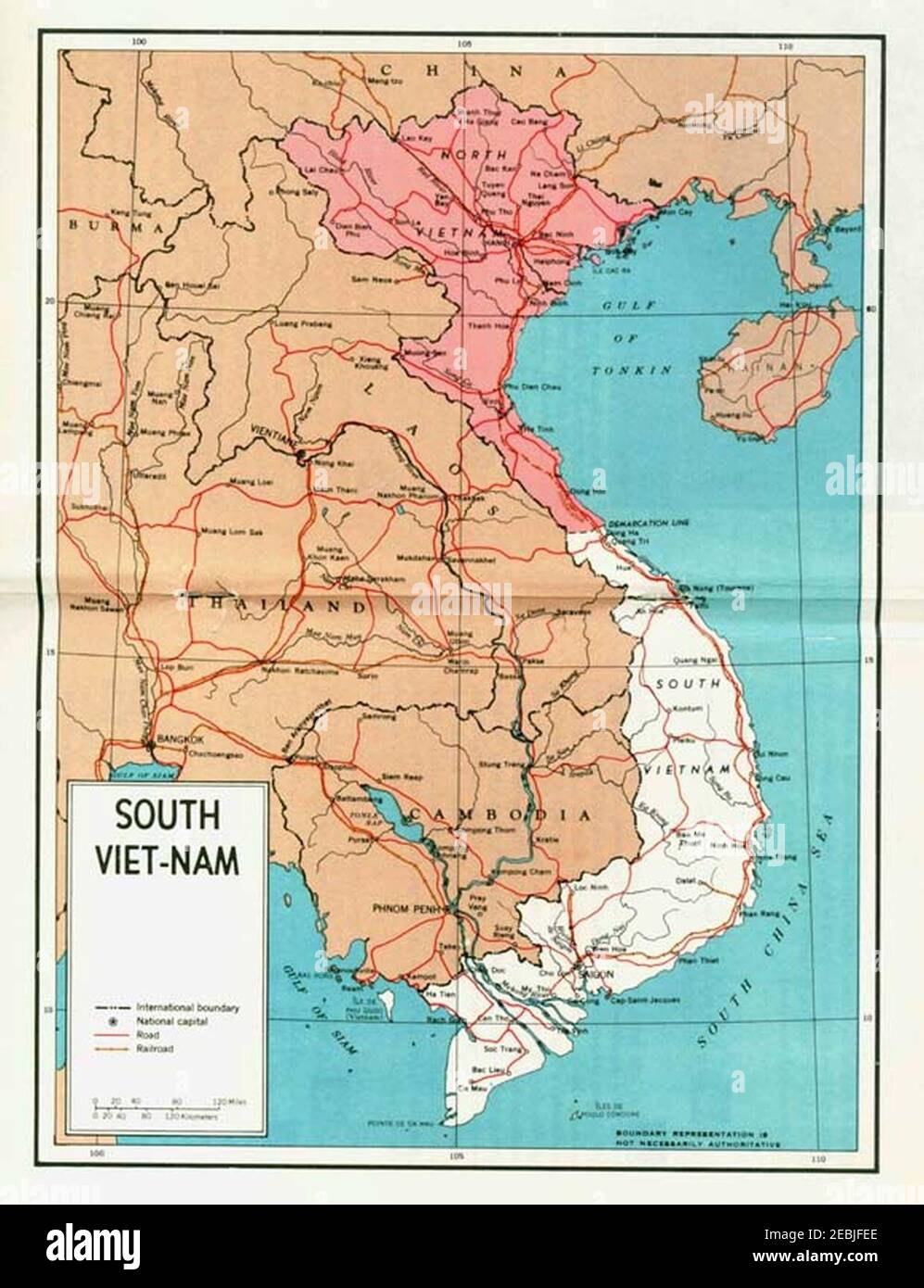 North and south vietnam map. Stock Photo