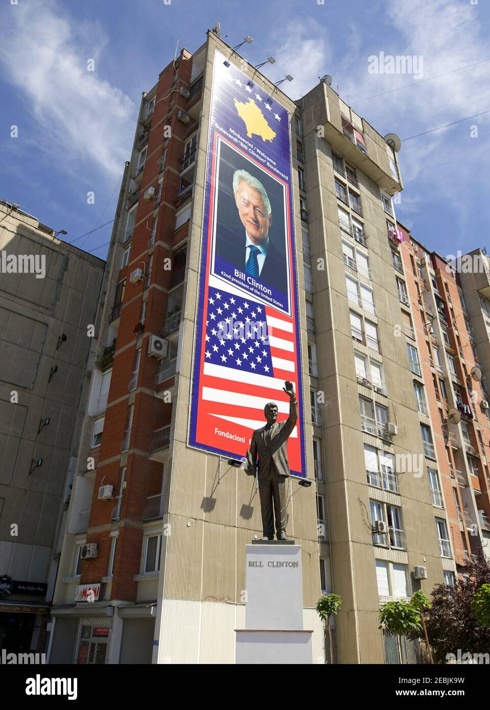 Statue of US President Bill Clinton in Pristina (Kosovo). Stock Photo