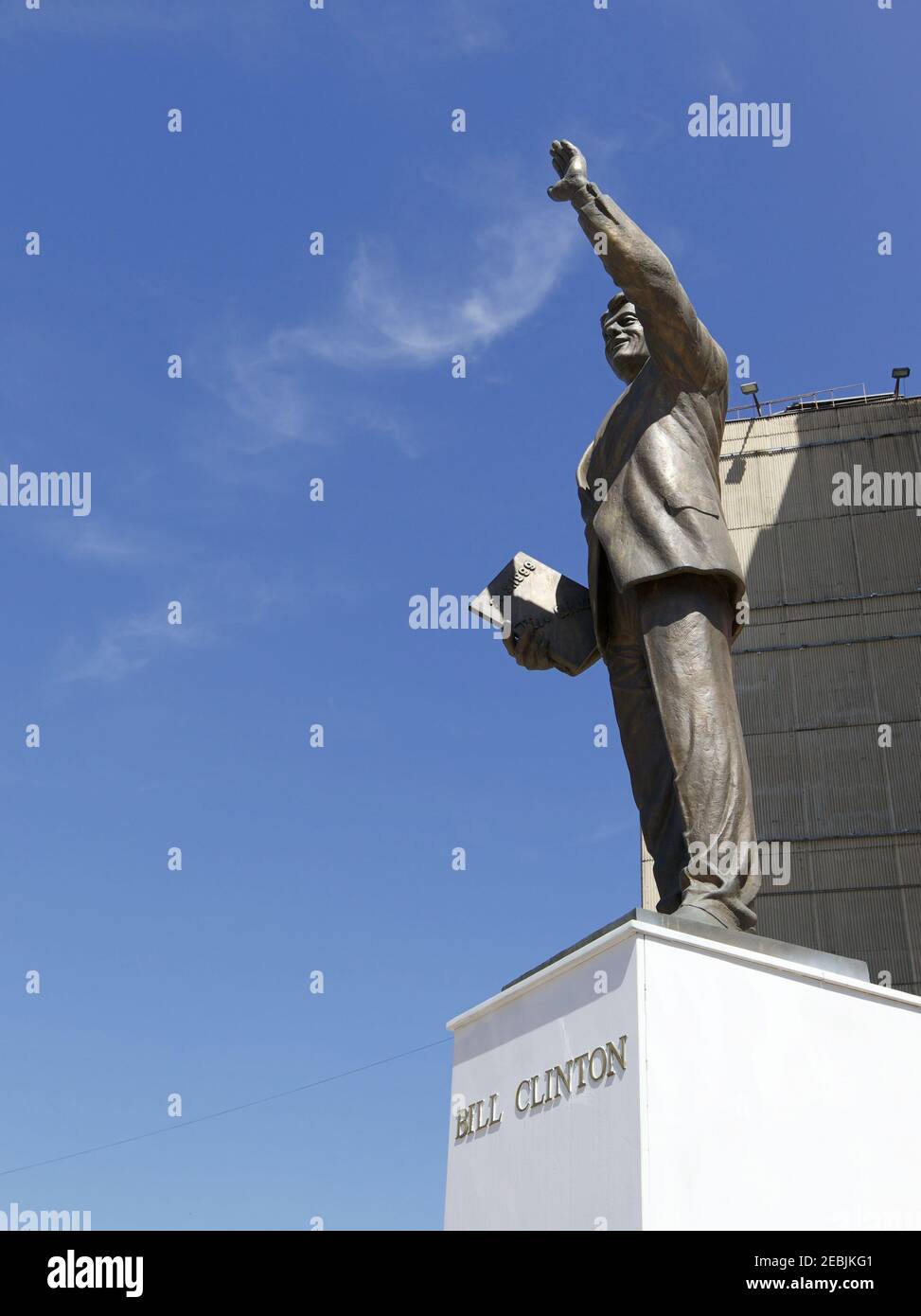 Statue of US President Bill Clinton in Pristina (Kosovo). Stock Photo
