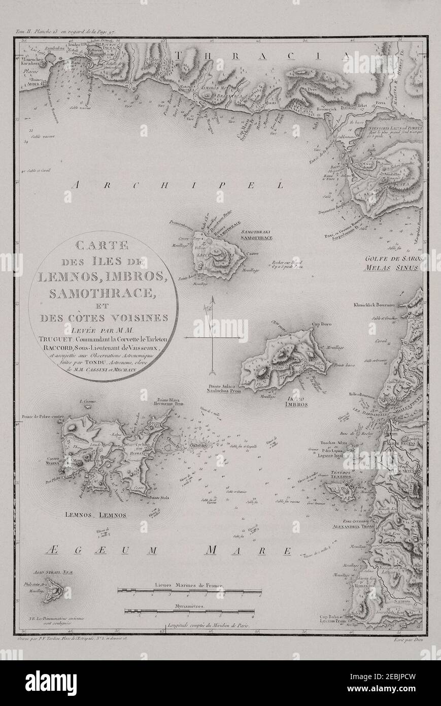 Northeast Aegean - Choiseul-Gouffier, Voyage pittoresque de la Grèce, Paris, 1809. Stock Photo