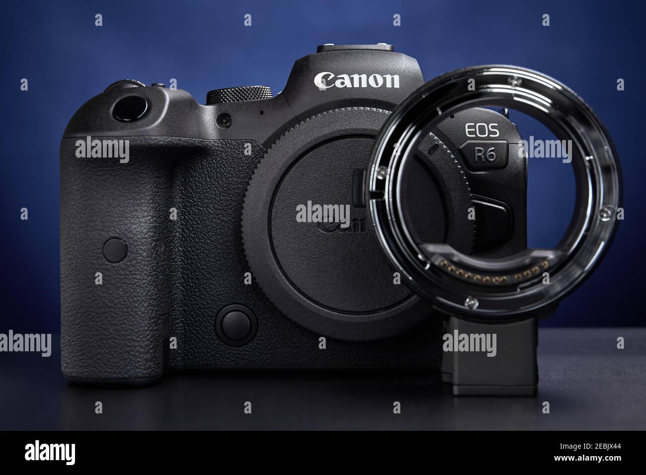 St. Petersburg, Russia - January 9, 2021: Lens adapter for Canon EOS R6 ...