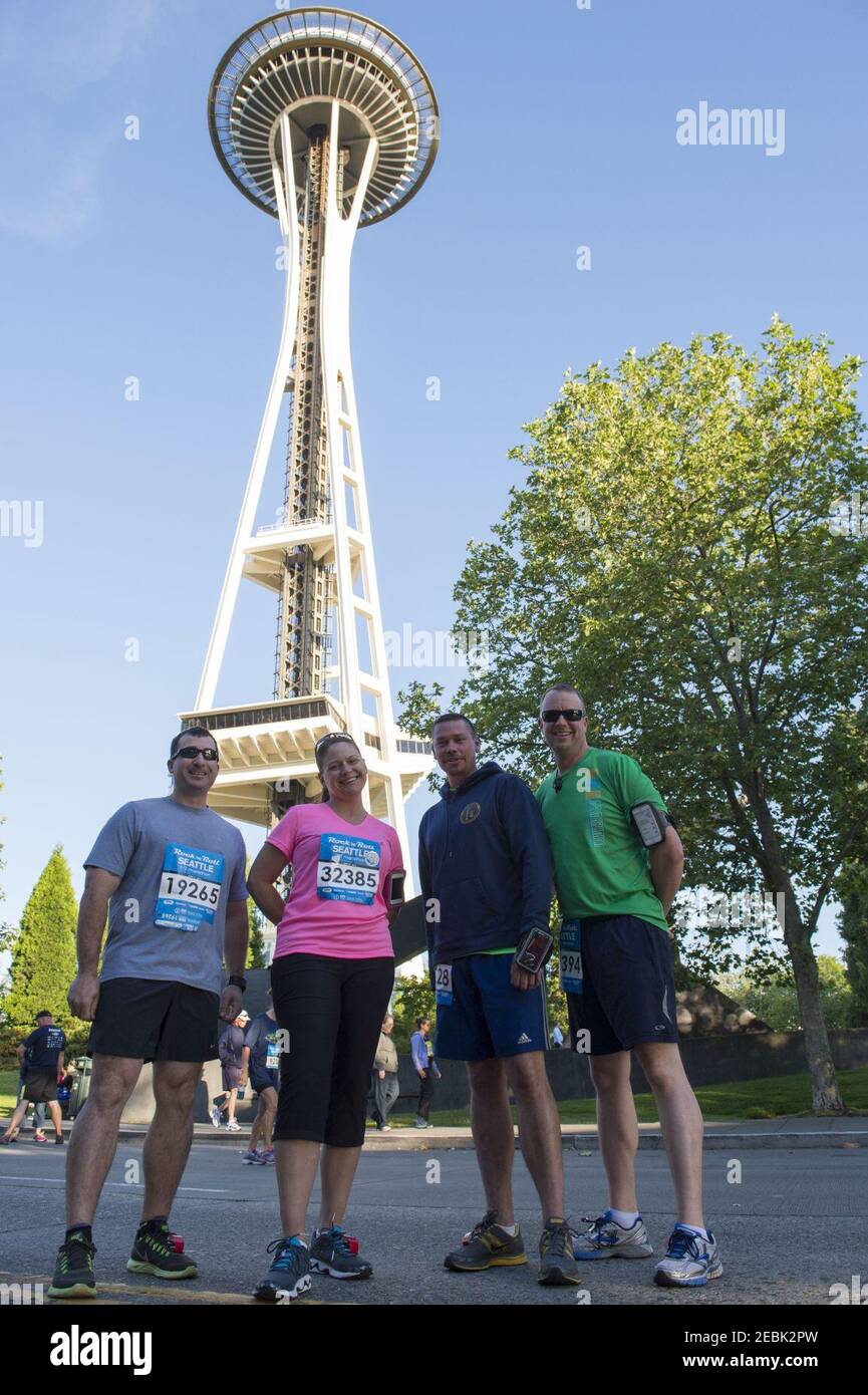 Northwest Sailors rock Seattle Rock 'n' Roll Marathon 140621 Stock