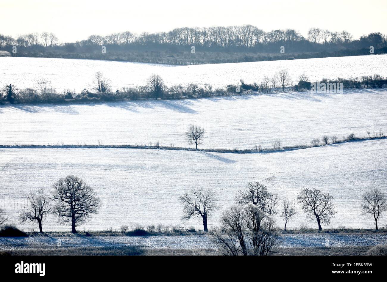 Rutland, UK. 11th Feb, 2021. A snowy scene in Rutland after the coldest ...
