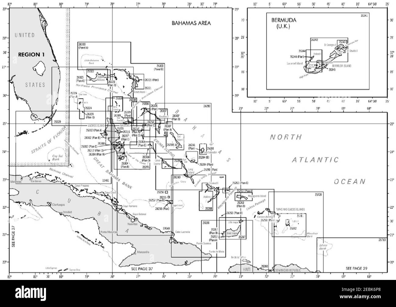 NOS Chart CatalogBahamas BermudaGraphic Stock Photo Alamy