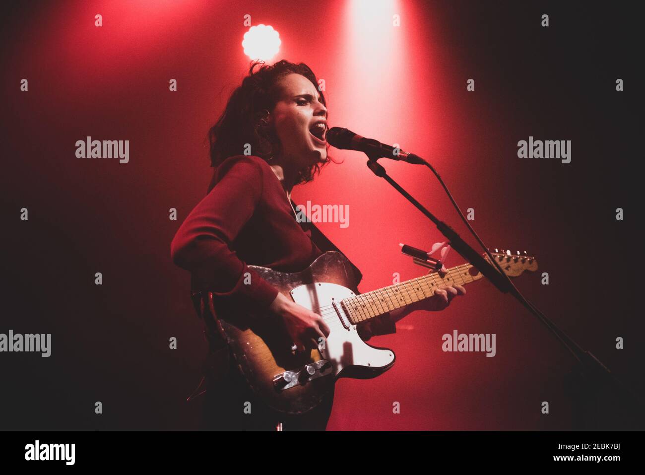 ITALY, TORINO 2018: The english guitarist, singer and songwriter Anna Margaret Michelle Calvi performing live in Torino for her “Hunter” tour 2018. Stock Photo