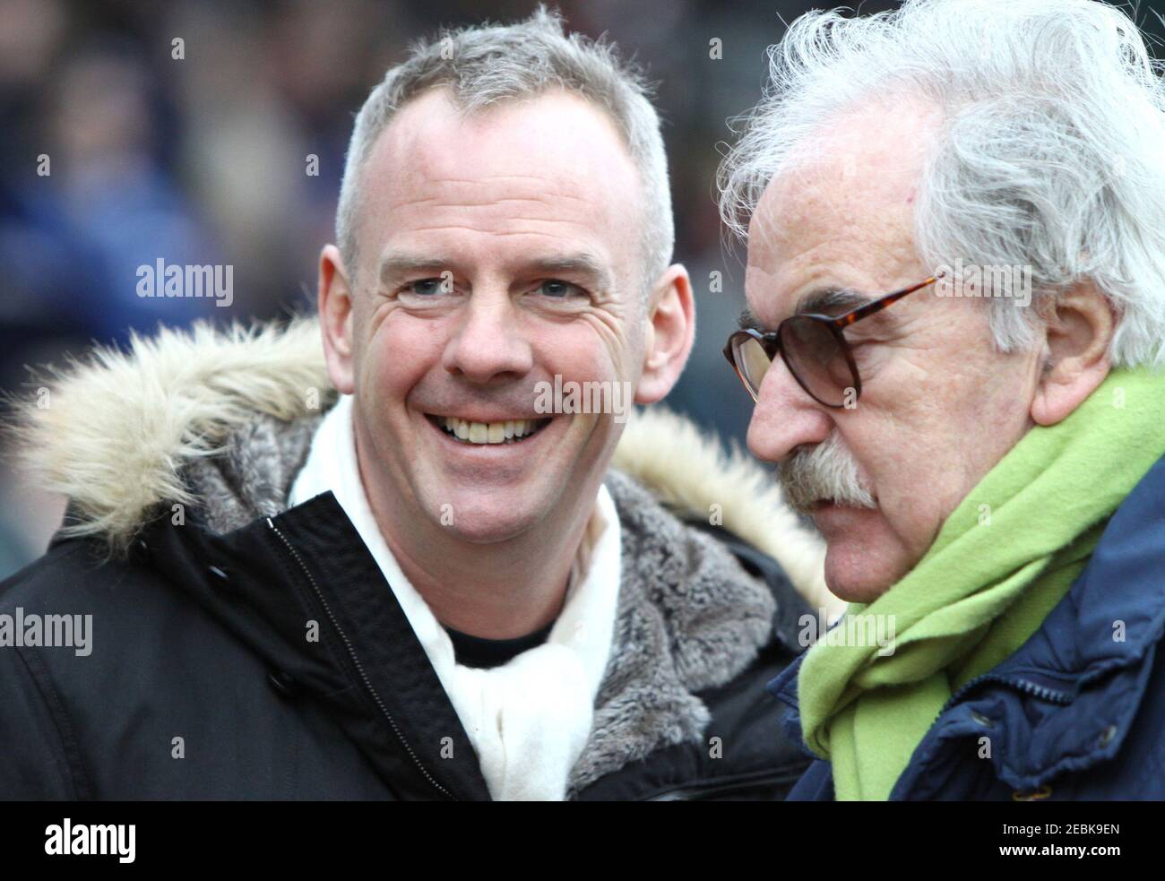 Football - Brighton & Hove Albion v Norwich City - Coca-Cola Football League One - Withdean Stadium Brighton - 09/10 - 13/2/10  Des Lynam and Norman Cook (aka Fat Boy Slim)   Mandatory Credit: Action Images / Paul Hazlewood Stock Photo
