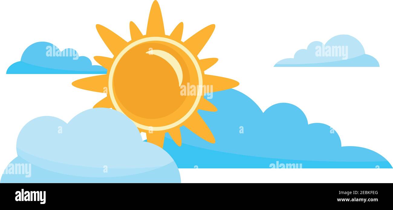 sun and clouds sky scene Stock Vector Image & Art - Alamy