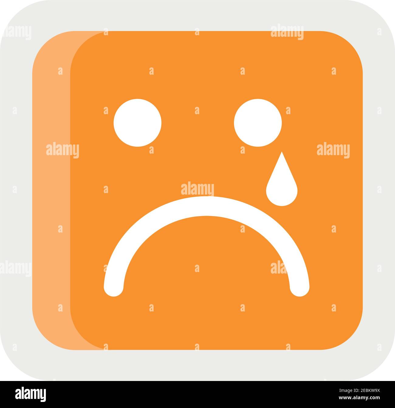 orange emoji square crying face icon Stock Vector Image & Art Alamy