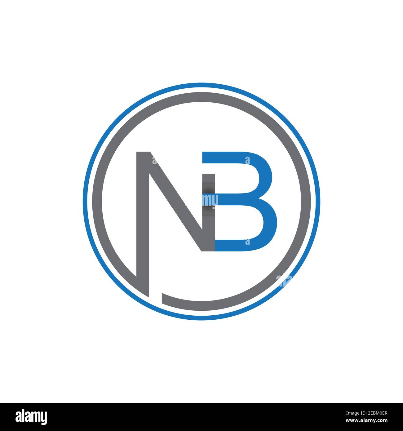 Simple letter NB for your best business icon symbol. Collection letter