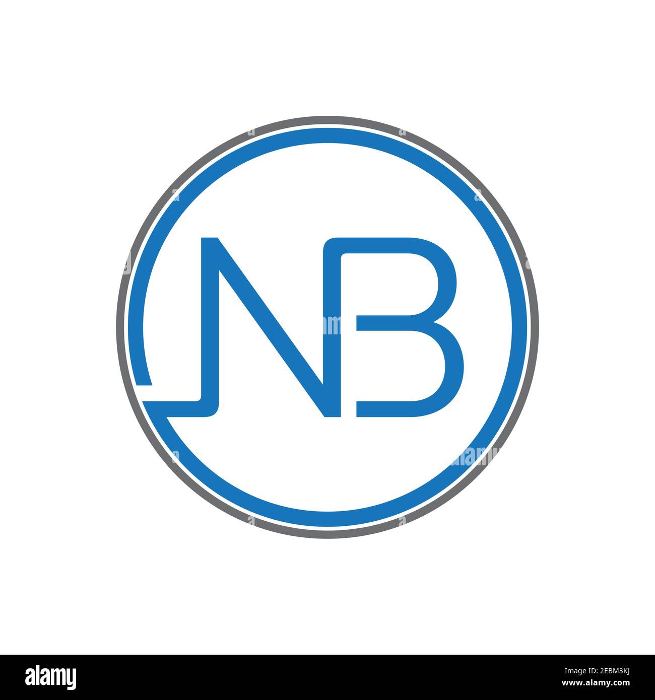 Simple letter NB for your best business icon symbol. Collection letter