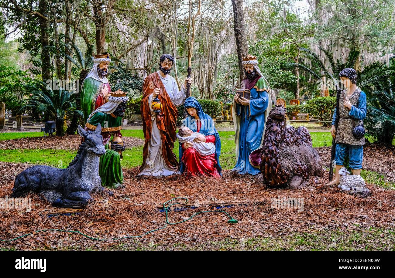 LIfe Sized Nativity Scene Stock Photo Alamy