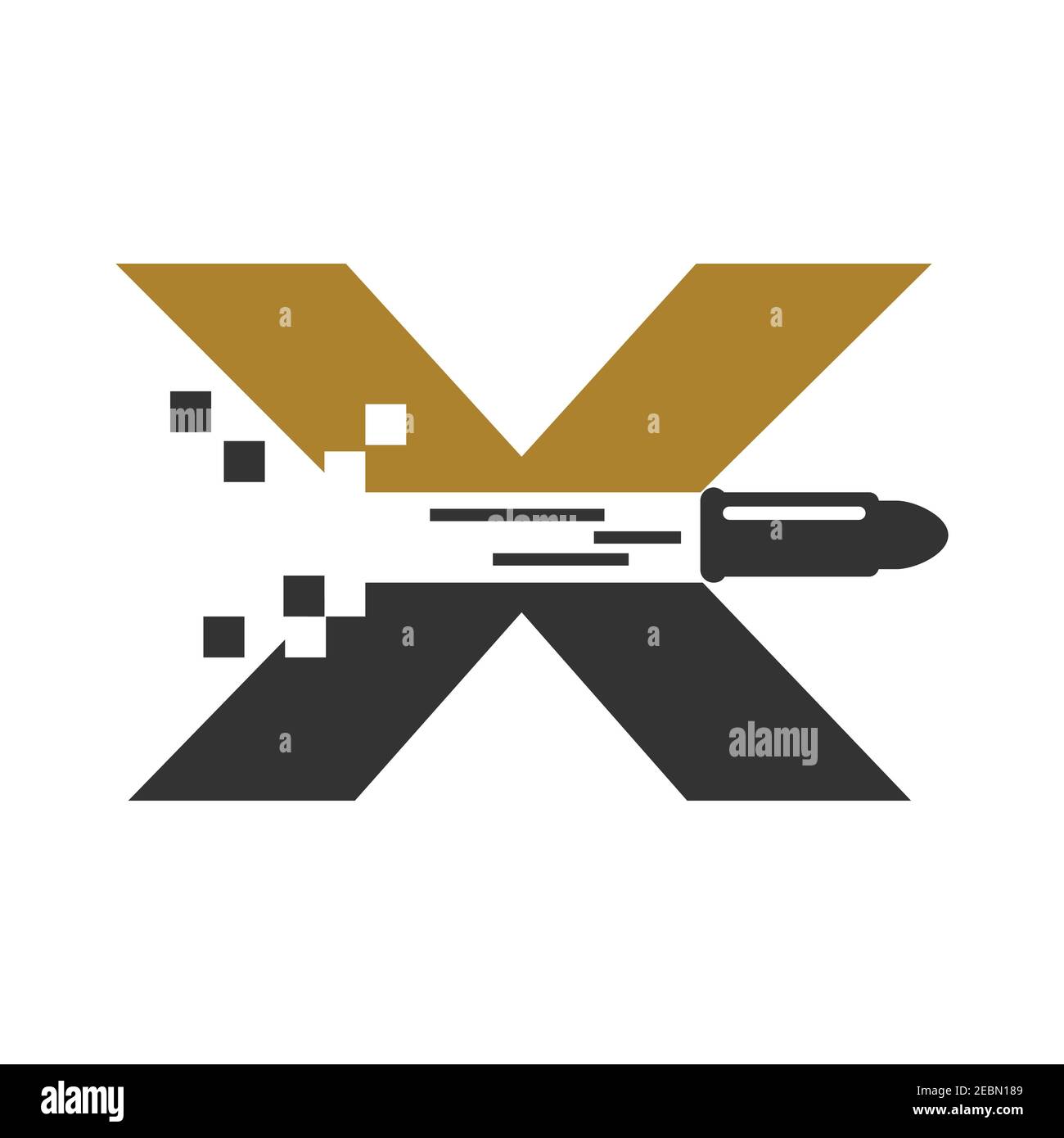 Collection design letter X with bullet on the white background. Vector illustration EPS.8 EPS.10 Stock Vector