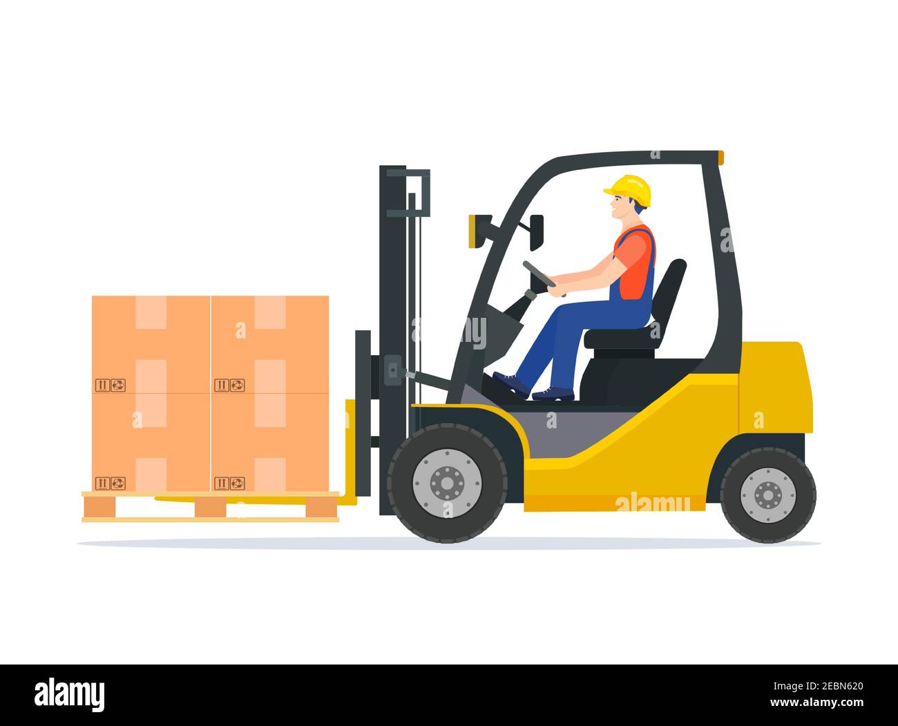 Yellow forklift truck Stock Vector Image & Art - Alamy