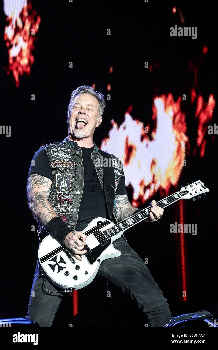 James Hetfield of Metallica headlining the Saturday night at the