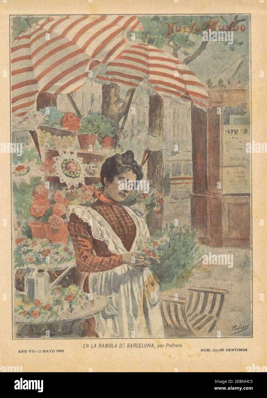 Nuevo Mundo, Rambla de Barcelona, May 23rd 1900, cover by Mariano Pedrero  Stock Photo - Alamy