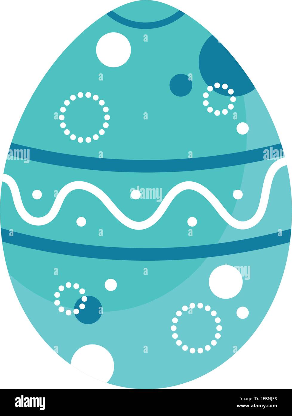 happy easter blue egg paint with figures icon Stock Vector Image & Art