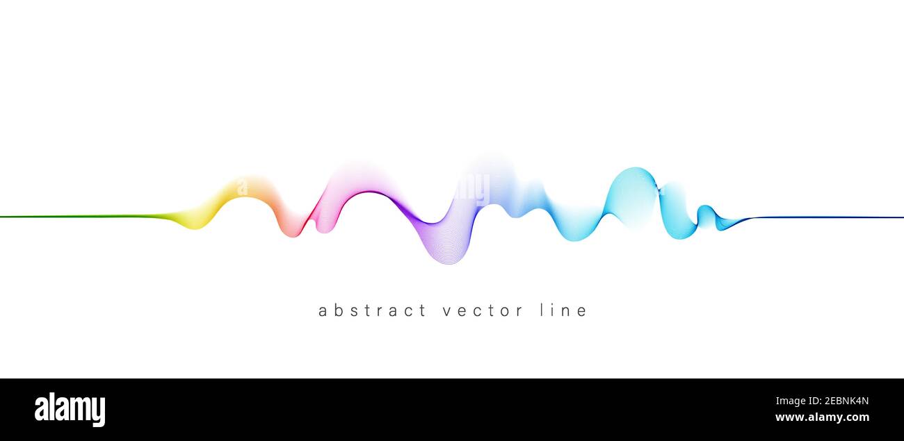 Abstract flowing wavy lines. Colorful dynamic wave. Vector design element for concept of music, party, technology, modern. Stock Vector