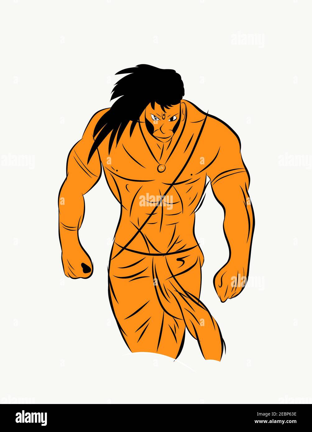 Vector illustration of lord Hanuman isolated on white background Stock  Photo - Alamy
