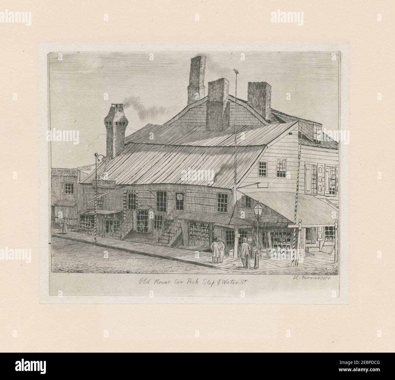 Old house cor. Peck Slip & Water St Stock Photo Alamy