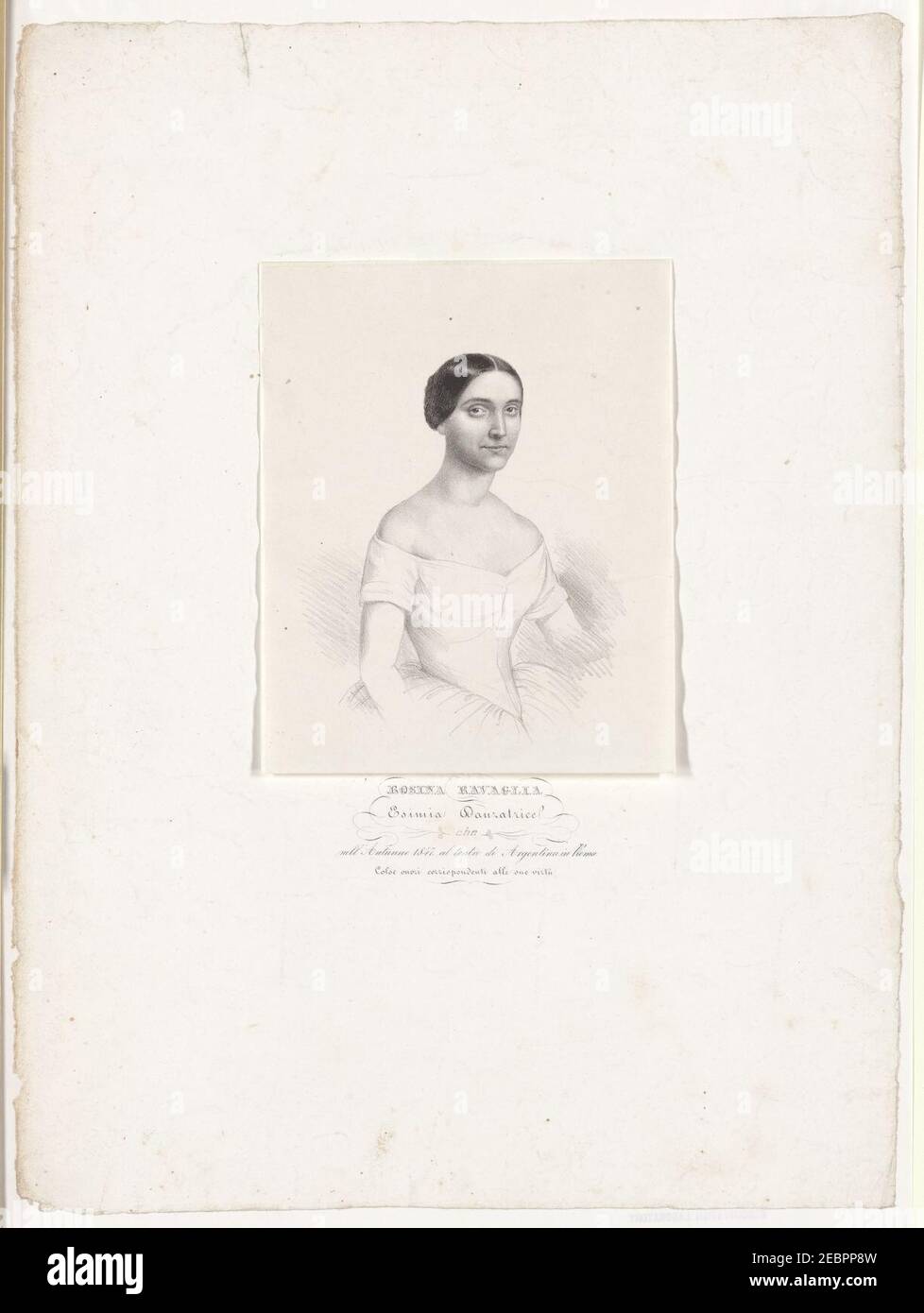 Rosina Ravaglia, esimia danzatrice che nell'autunno 1847 al Teatro di Argentina in Roma colse onori corrispondenti alle sue virtù Stock Photo