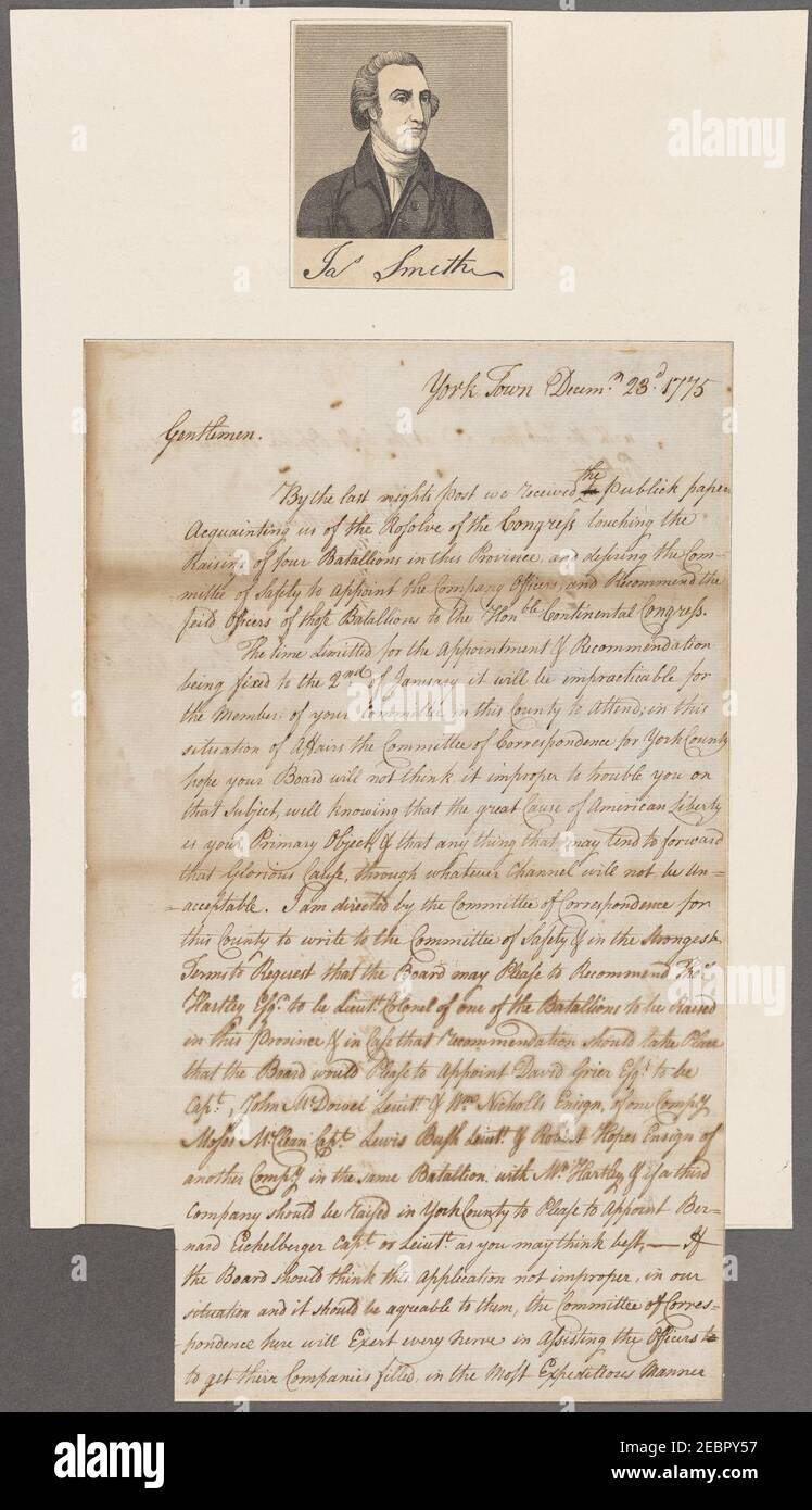 Smith, Jasper. Yorktown. To Benjamin Franklin and Robert Morris and the