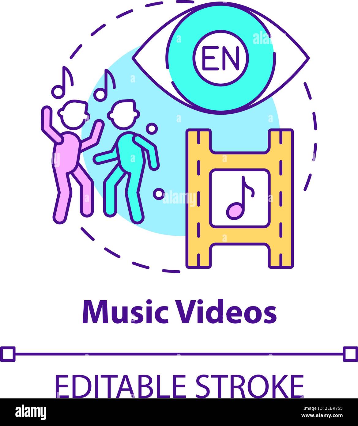 Music videos concept icon Stock Vector