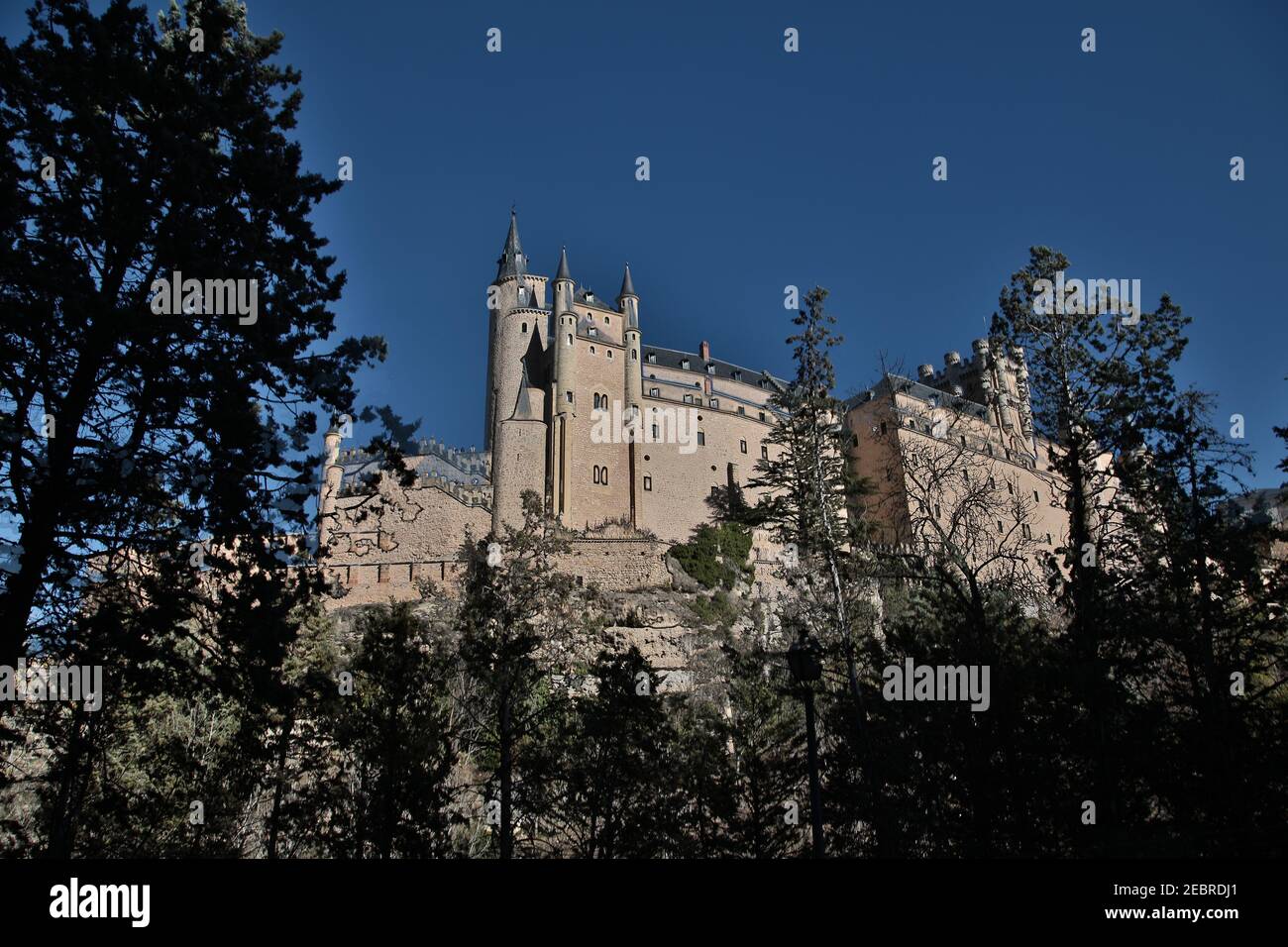 A view of the Alcazar in Segovia in Spain. From a set of general views of Segovia in Spain. Stock Photo