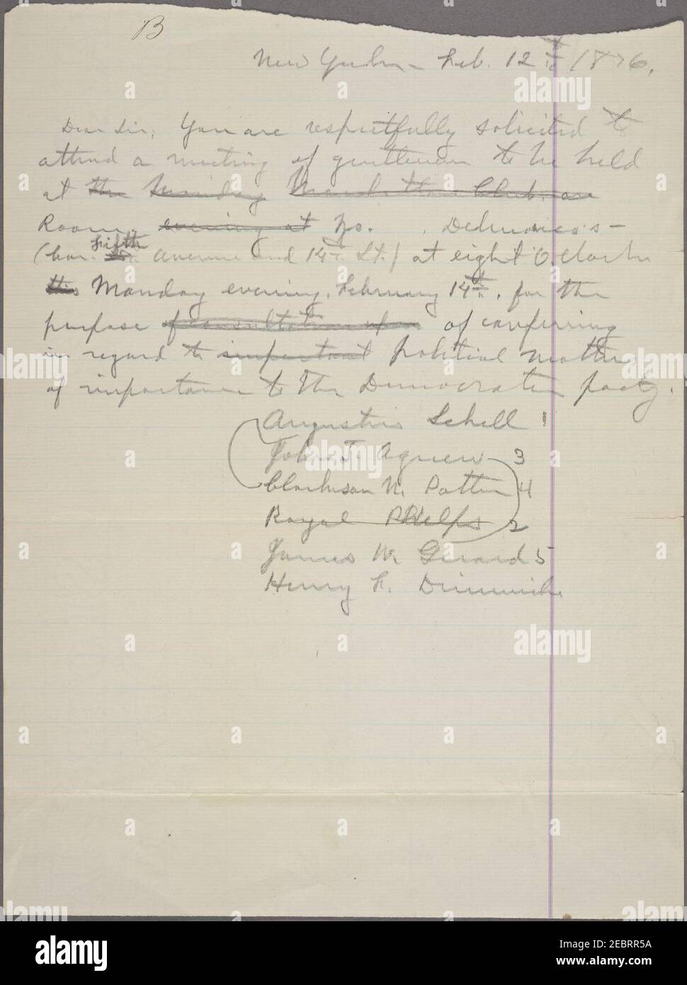 Tilden, Samuel J. unidentified drafts, 18521883 Stock Photo Alamy