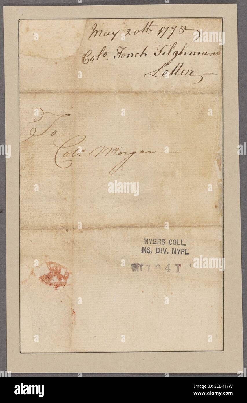 Tilghman, Tench. To Colonel Stock Photo Alamy