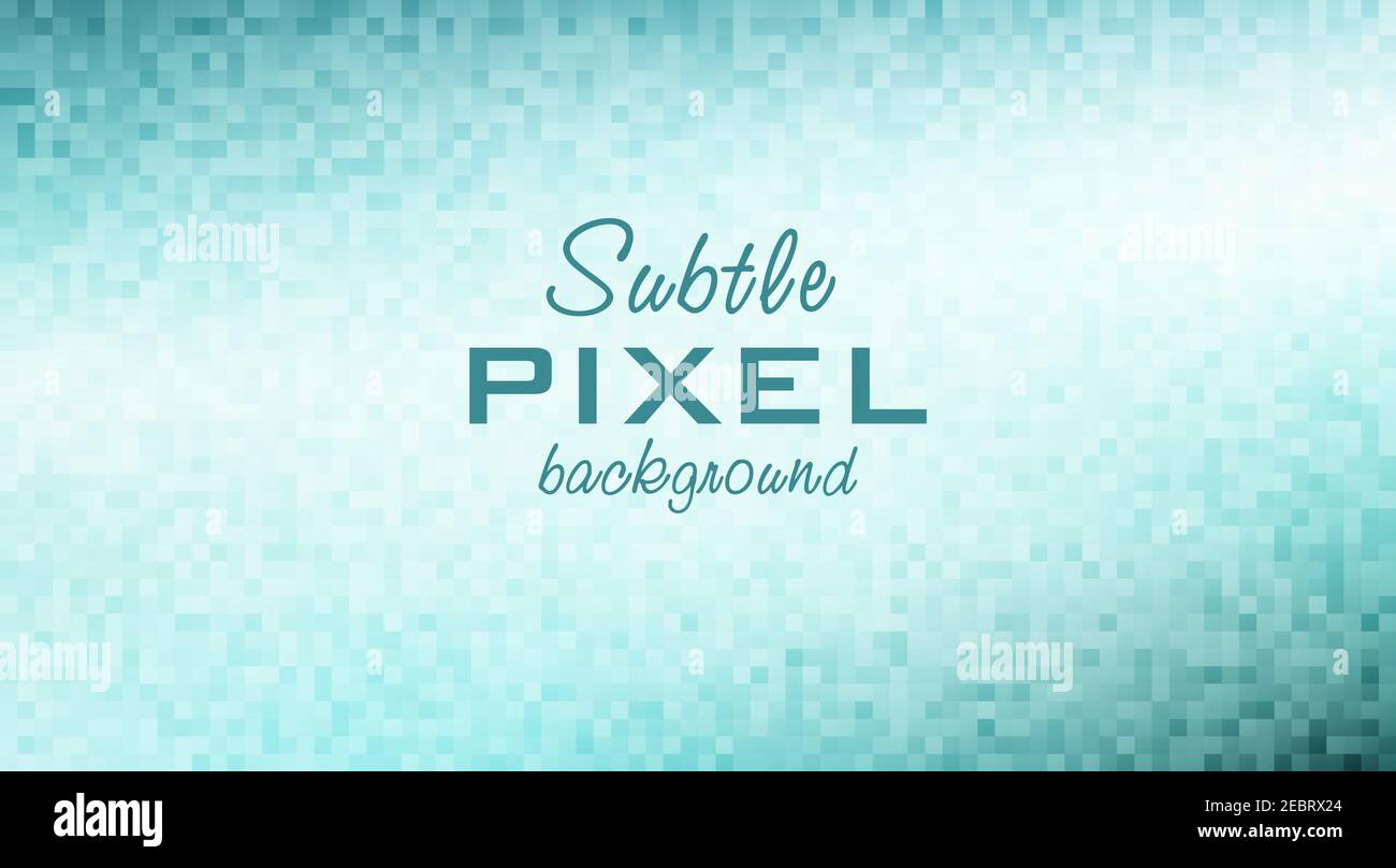 Simple abstract teal background with gradient mesh textured by pixels. Vector graphic pattern Stock Vector