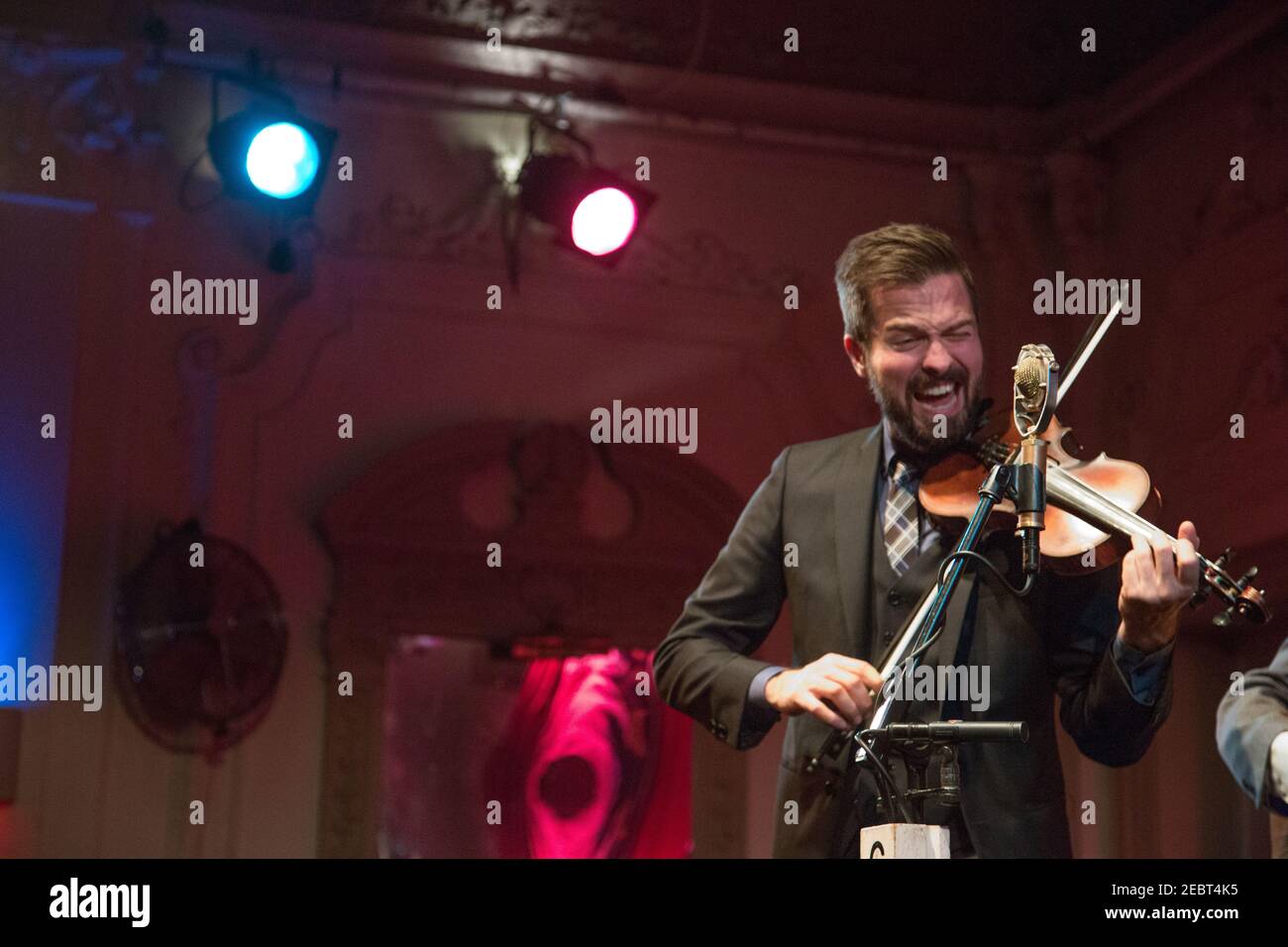 John Teer of Bluegrass band Chatham County Line performing live on stage at Bush Hall in London Stock Photo