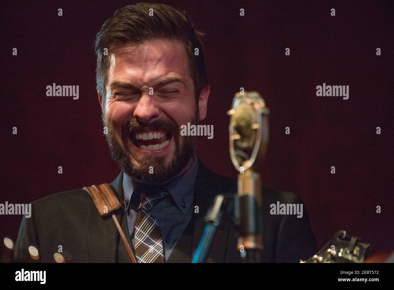 John Teer of Bluegrass band Chatham County Line performing live on stage at Bush Hall in London Stock Photo