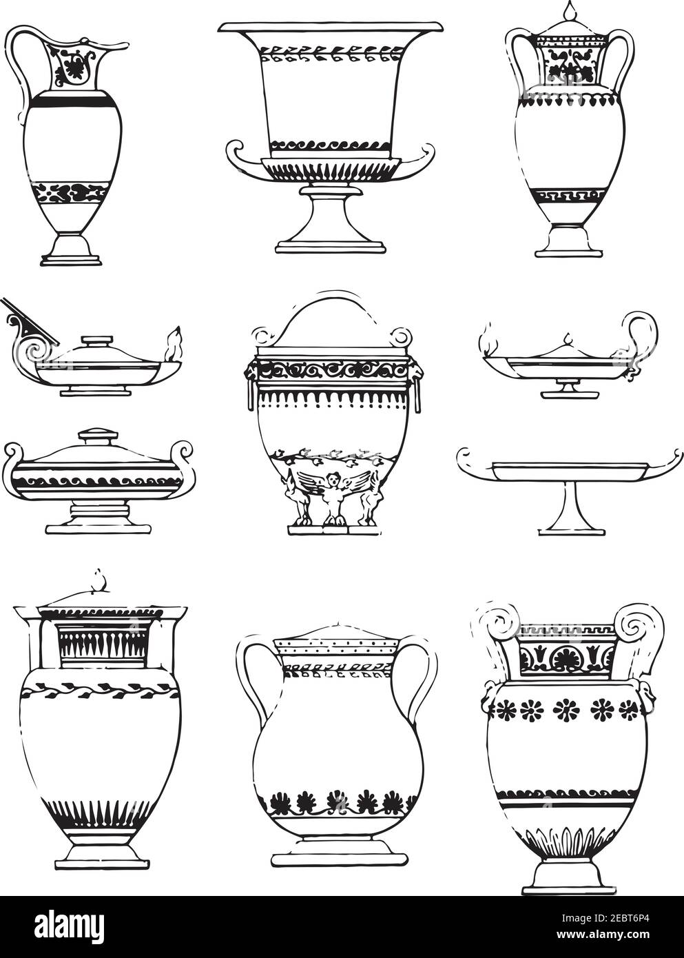 Vector drawing of a set of pottery  CanStock