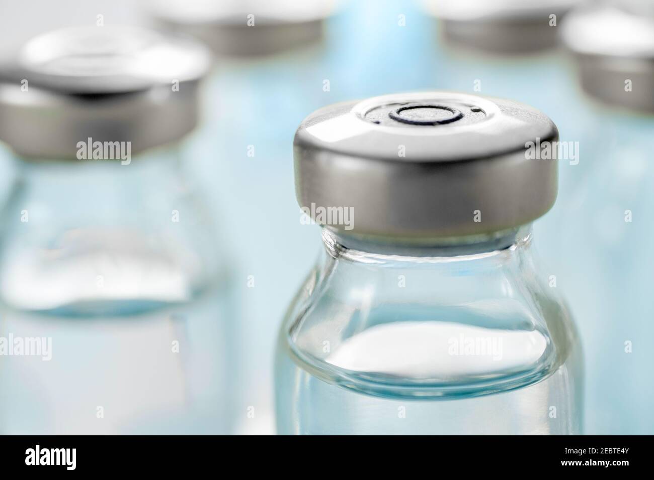 Close-up of vial with Covid-19 vaccine Stock Photo