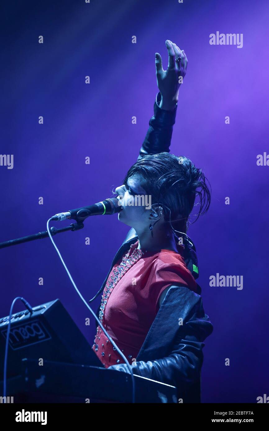 Anna Kuprienko of The Bloom Twins (Anna and Sonia Kuprienko) performing ...