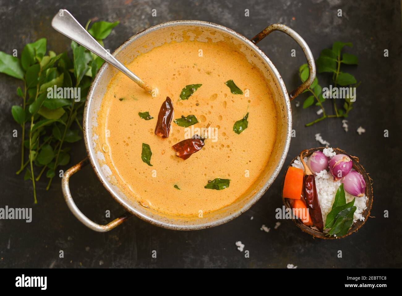 Homemade Coconut chutney, Indian tomato chutney dip. onion chilli