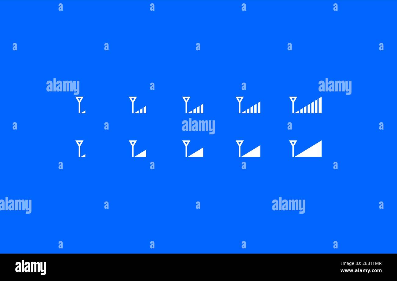 Mobile User Interface Signal Connection Level Indicator Bar Template ...