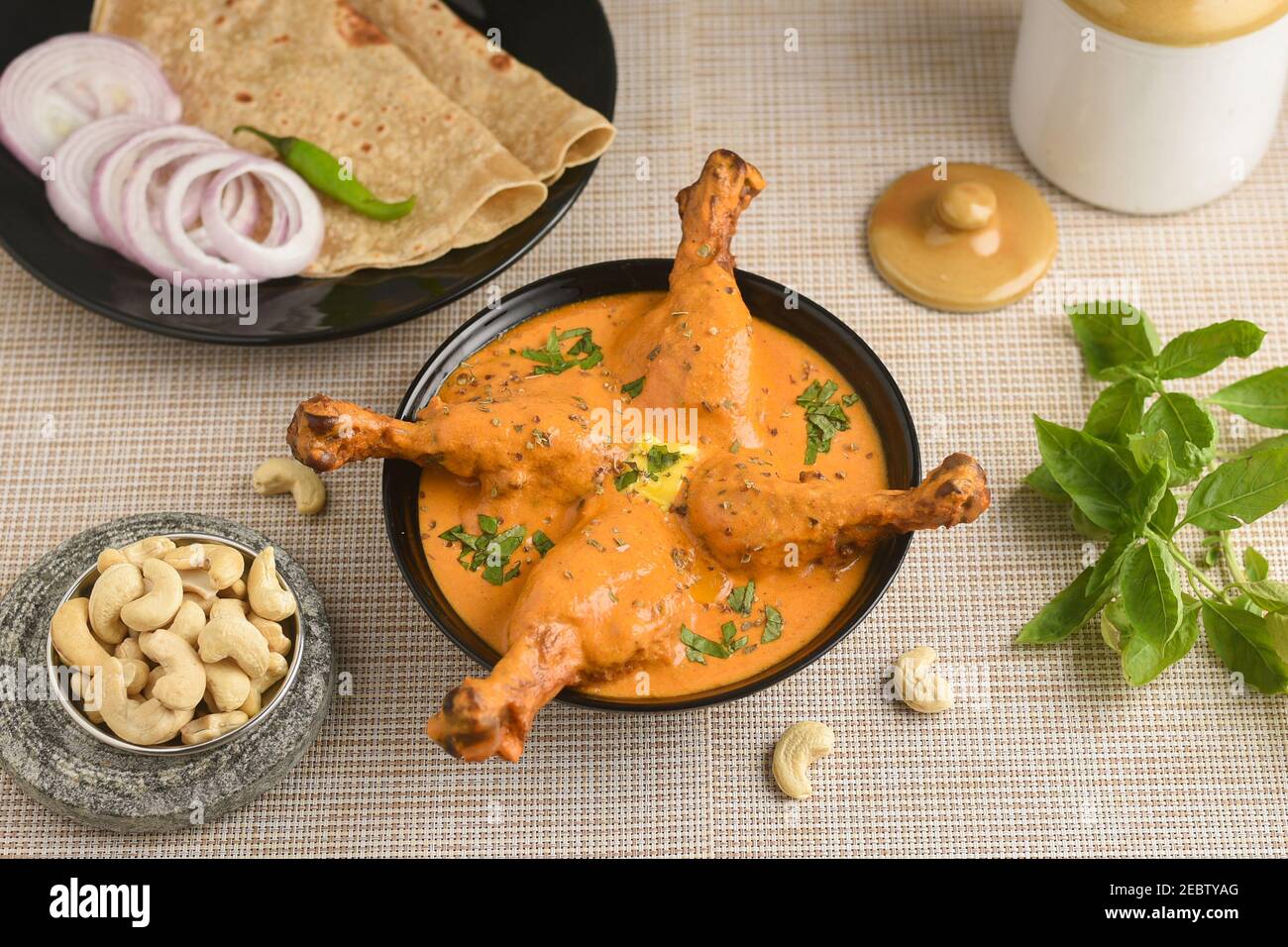 Tasty butter chicken curry , Murg Makhanwala roti Indian cuisine. Butter chicken curry, Delhi