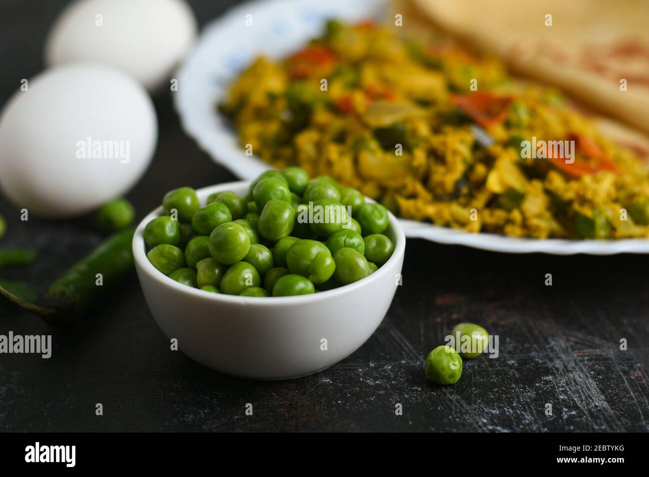 Spicy egg bhurji with Chapati ,Roti, Scrambled egg with Indian