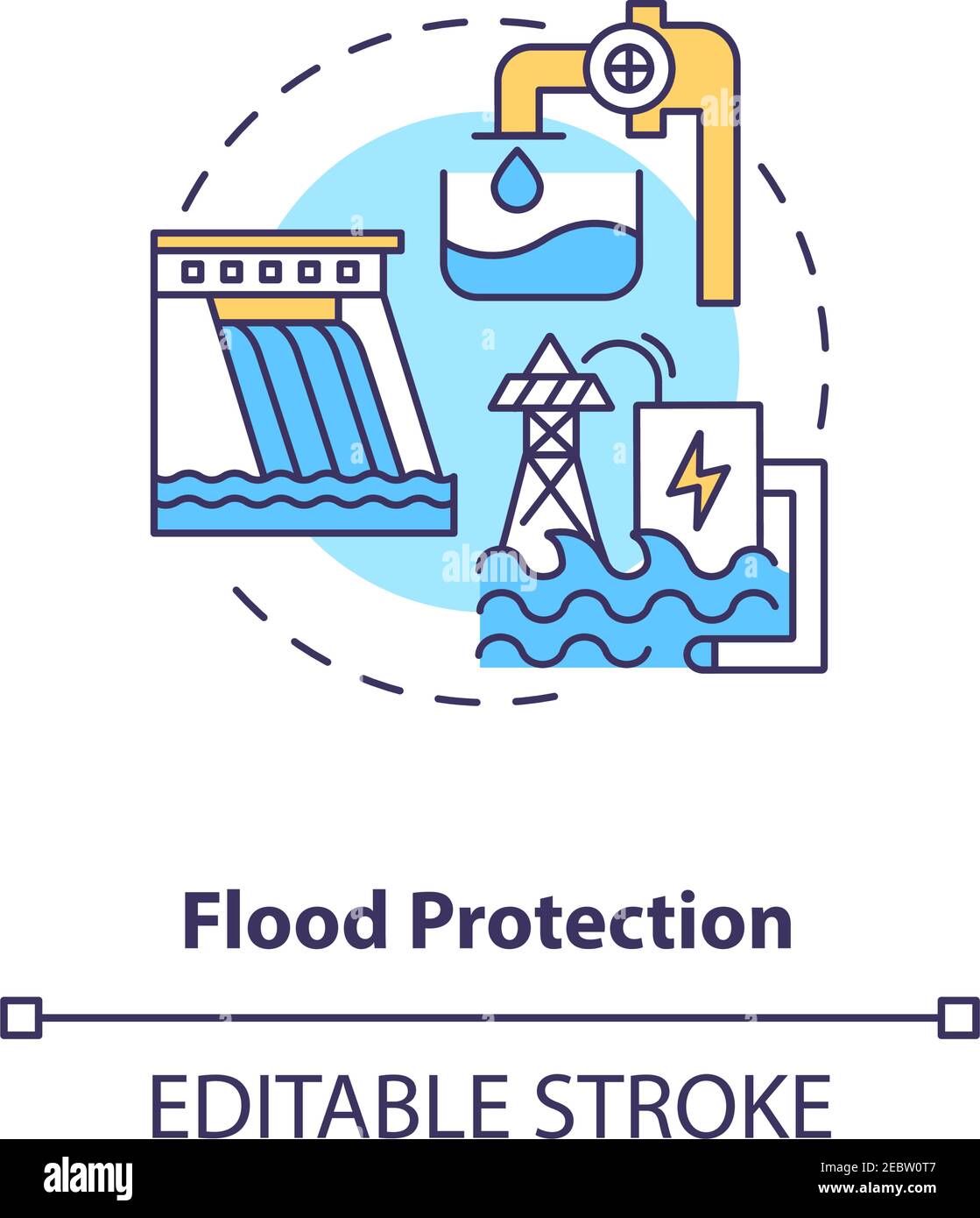 Flood protection concept icon Stock Vector