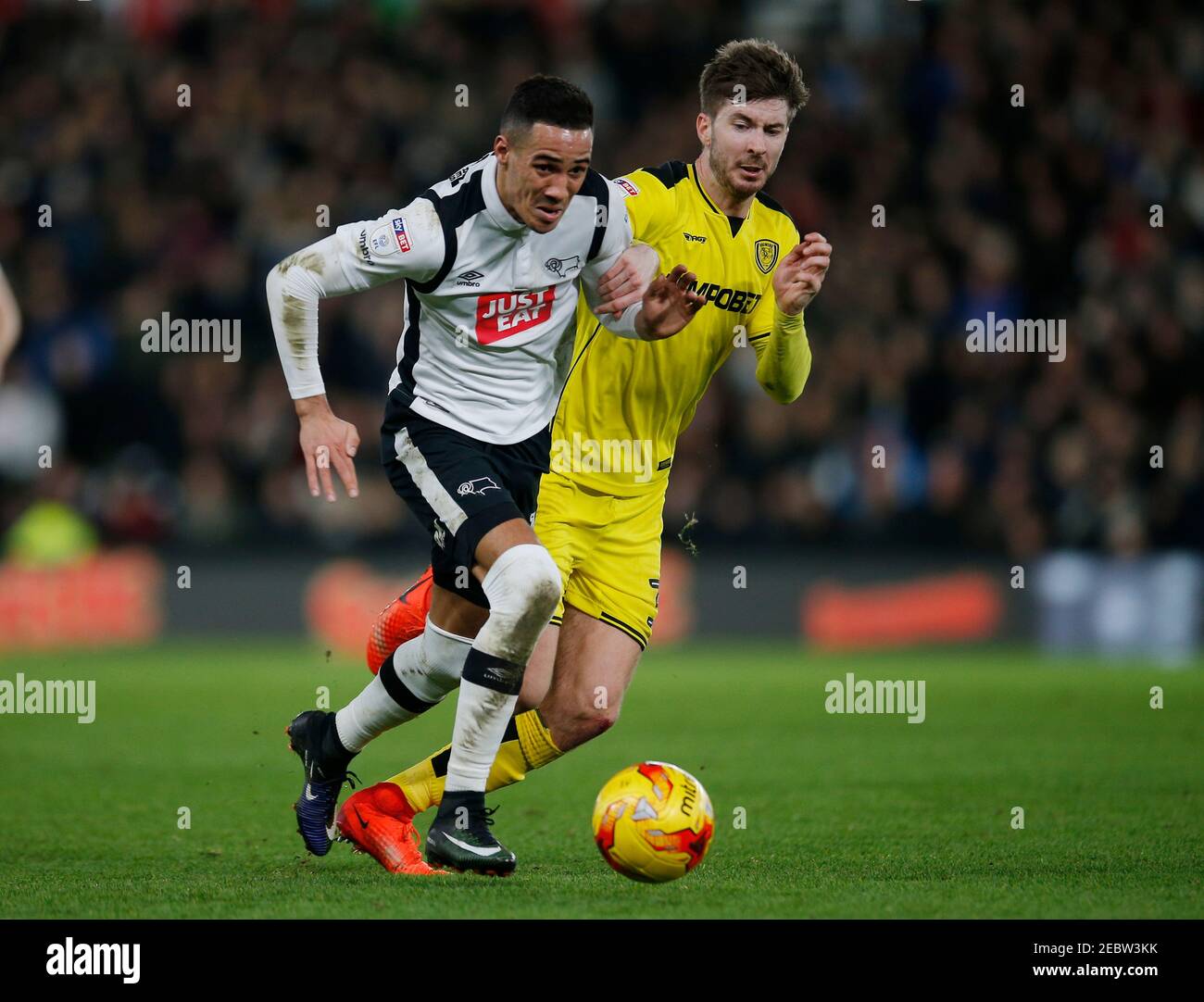 Britain Football Soccer - Derby County v Burton Albion - Sky Bet  Championship - Pride Park - 21/2/17 Derby County's Tom Ince and Burton  Albion's Luke Murphy in action Mandatory Credit: Action