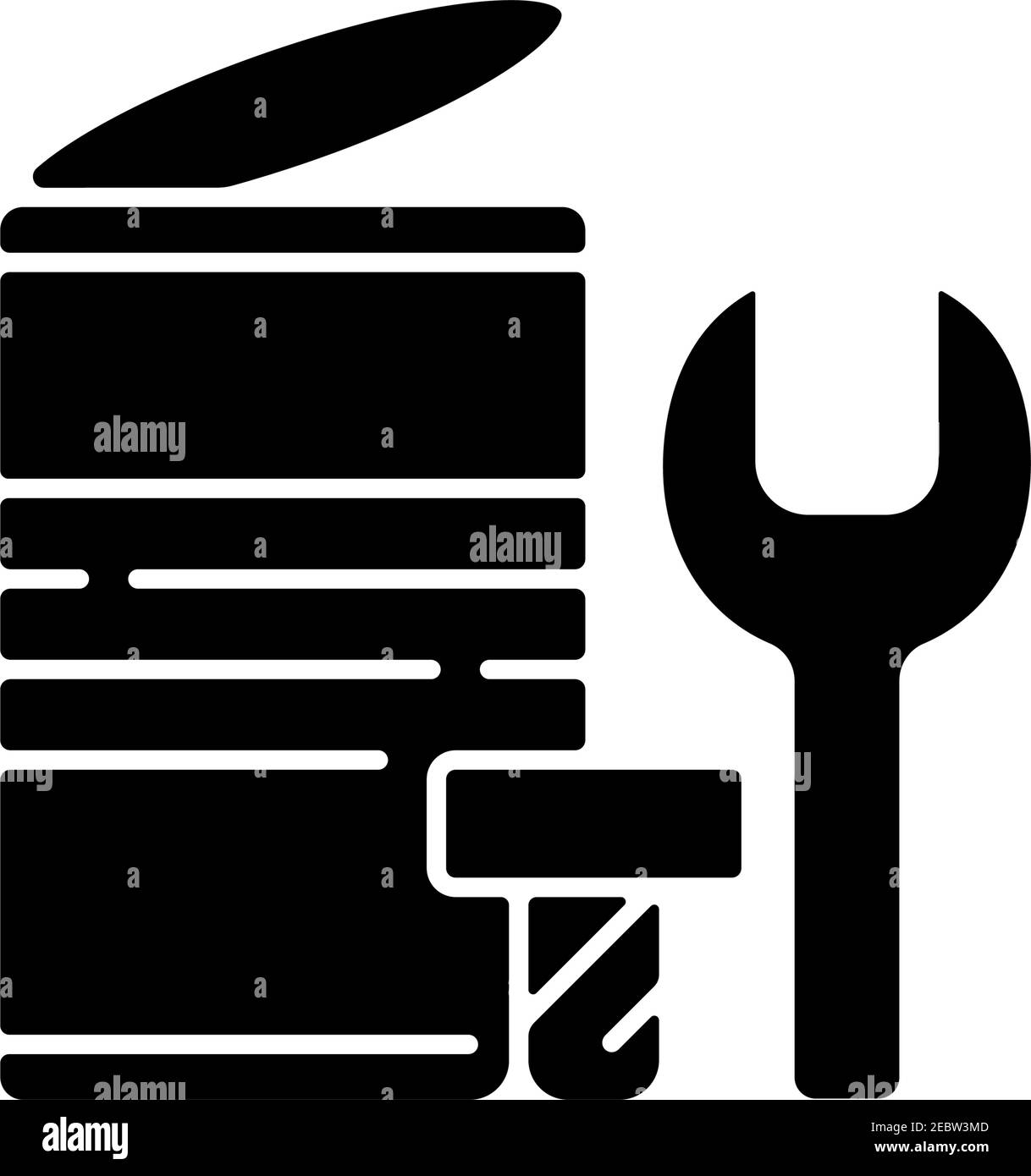 Metal waste black glyph icon Stock Vector