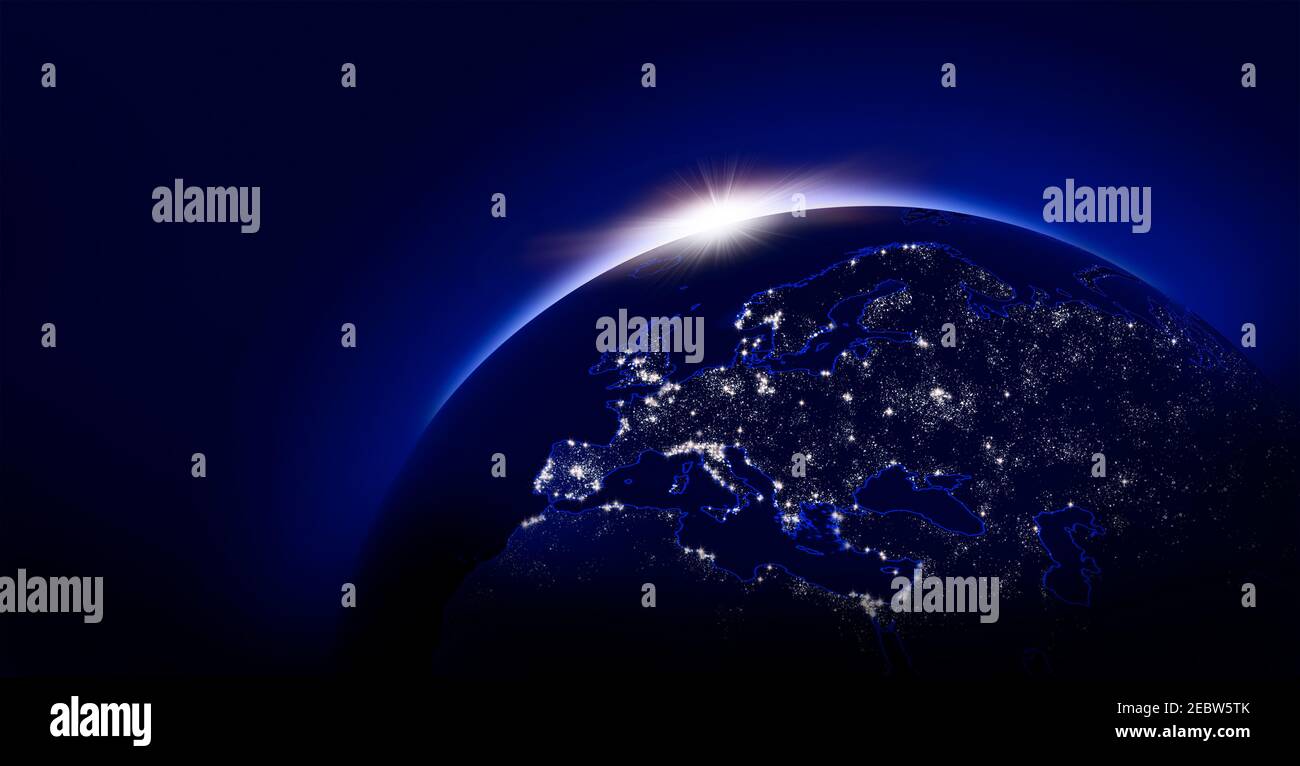 Sunrise view of earth from space hi-res stock photography and images ...