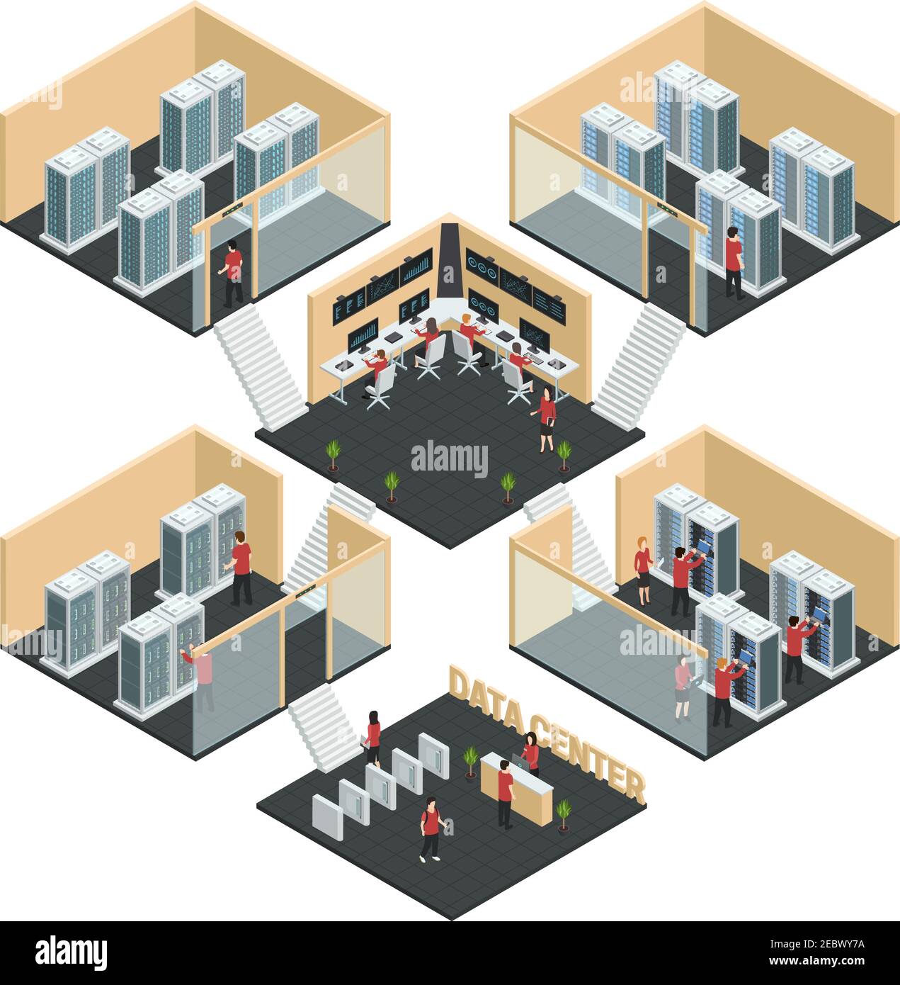 Datacenter server cloud computing isometric multistore composition with ...